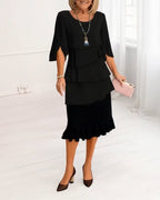 Charlotte™ | Robe midi élégante à manches fendues