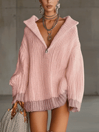 Pink Comfort Knitted Sweater Dress