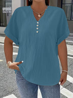 Elara™ | Luxe Pleated V-Neck Blouse
