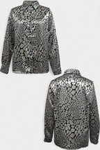 Claire™ | Oversized Snake Print Button-Detail Blouse