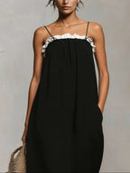 Mirelle | Maxi Dress with Color Blocks and Spaghetti Straps