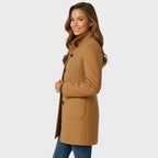 Ellarose - Élégant Manteau en Laine Boutonné