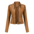 Linnea | Cropped Stand-Collar Moto Jacket