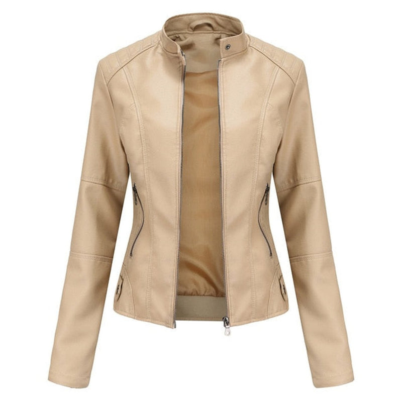 Helen | Refined Stand-Collar Moto Jacket