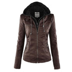Lucinda | Hooded Moto Jacket with Removable Hood